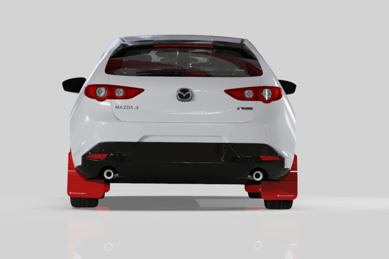 Rally Armor 2019+ Mazda3 GT Sport Hatch UR Black Mud Flap w/ Dark Grey Logo - eliteracefab.com