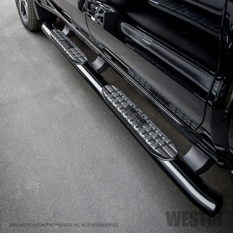 Westin 19-20 Chevrolet/GMC Silverado/Sierra 1500 Double Cab PRO TRAXX 4 Oval Nerf Step Bars - Black - eliteracefab.com