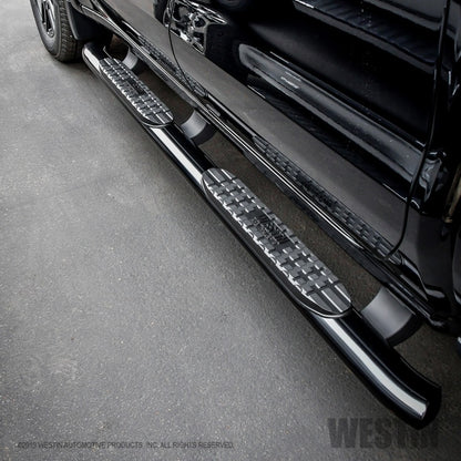 Westin 19-20 Chevrolet/GMC Silverado/Sierra 1500 Double Cab PRO TRAXX 4 Oval Nerf Step Bars - Black - eliteracefab.com