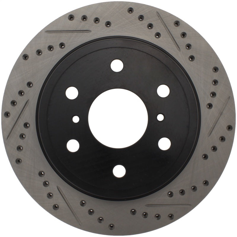 STOPTECH 05-10 GMC SIERRA (W/ REAR DRUM) / 07-09 GMC YUKON REAR RIGHT SLOTTED & DRILLED ROTOR, 127.66065R - eliteracefab.com