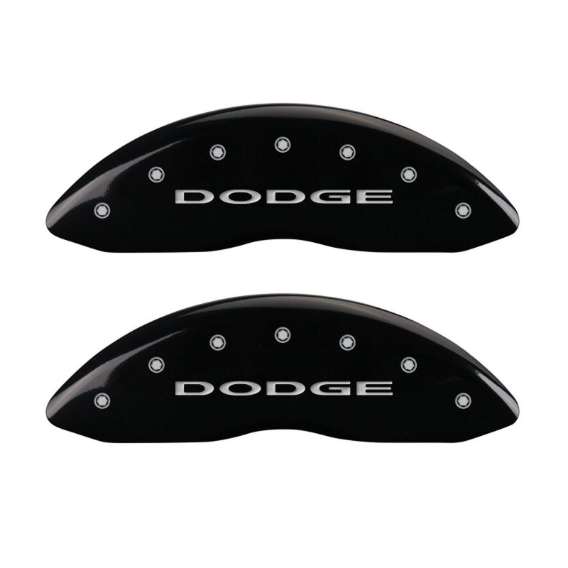 MGP 4 Caliper Covers Engraved Front Block/Challenger Engraved Rear Vintage Style/RT Blk fnsh slvr ch MGP