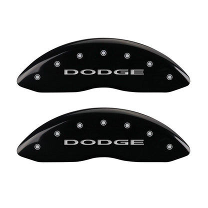 MGP 4 Caliper Covers Engraved Front Block/Challenger Engraved Rear Vintage Style/RT Blk fnsh slvr ch MGP