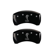 Load image into Gallery viewer, MGP 4 Caliper Covers Engraved Front &amp; Rear Tiffany Snake Black finish silver ch MGP