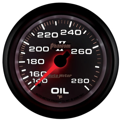 AutoMeter Gauge Oil Temp 2-5/8in. 140-280 Deg. F Mechanical Phantom II 7841