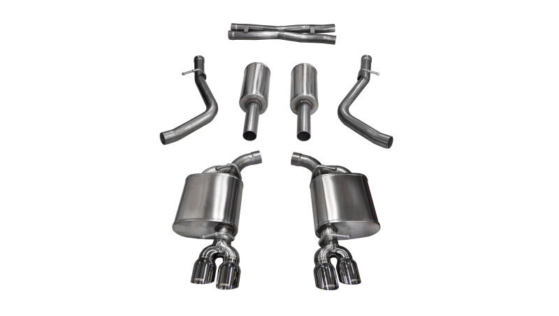 Corsa 15-17 Dodge Challenger Sport Cat-Back Dual Rear Exit with Twin 3.5in Polished Pro-Series Tips CORSA Performance