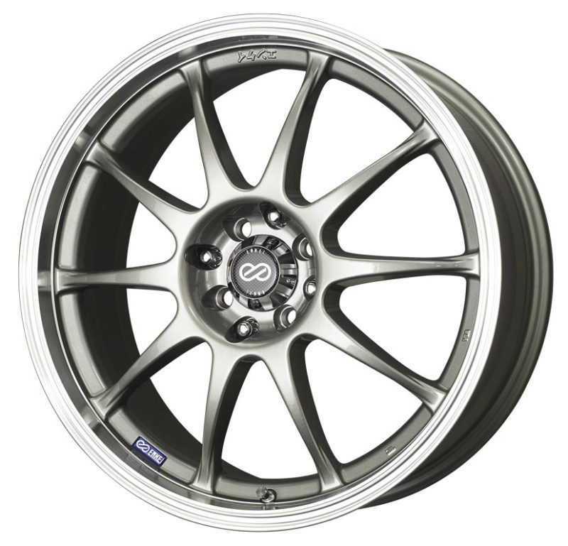 Enkei J10 16x7 5x108/115 38mm Offset 72.6mm Bore Dia Silver w/ Machined Lip Wheel Enkei