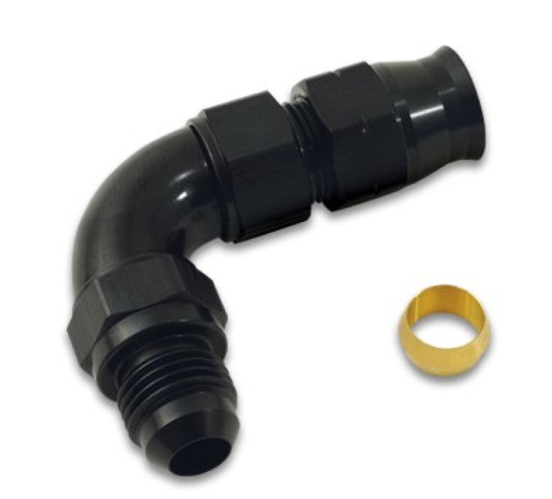 Vibrant 90 Degree 1/2in Tube to Male -8AN Flare Adapter w/ Olive Inserts - eliteracefab.com