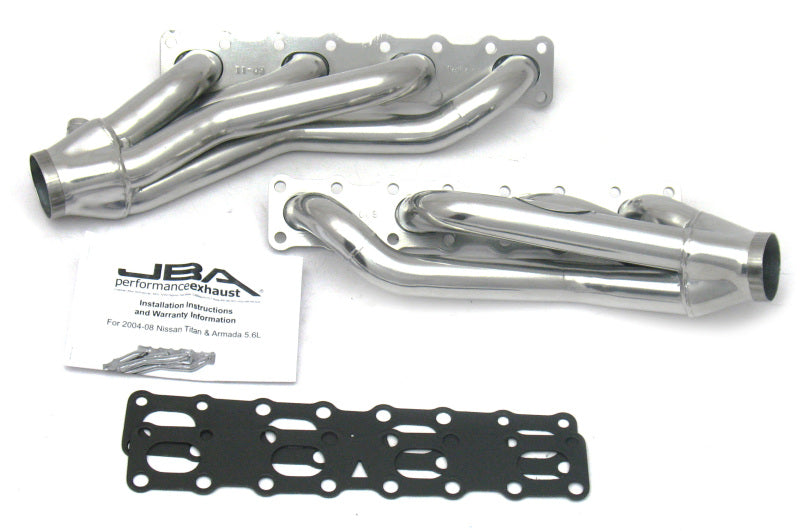 JBA 1400SJS | 04-15 NISSAN 5.6L VK56DE OVAL PORT 1-5/8IN PRIMARY SILVER CTD CAT4WARD HEADER; 2004-2015 - eliteracefab.com