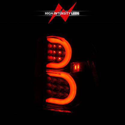 ANZO 2002-2009 Chevrolet Trailblazer LED Tail Lights w/ Light Bar Black Housing Smoke Lens - eliteracefab.com