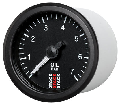 Autometer Stack Instruments 52mm 0-7 BAR M10 (M) Mechanical Oil Pressure Gauge - Black ST3101