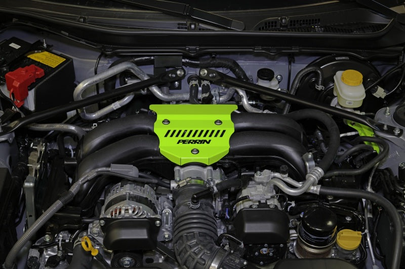 Perrin 2022+ Subaru BRZ / Toyota GR86 Engine Cover - Neon Yellow Wrinkle - eliteracefab.com