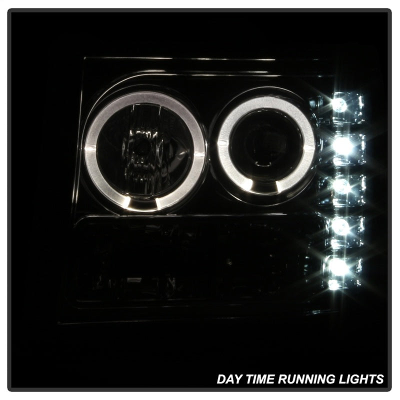 Spyder GMC Sierra 1500/2500/3500 07-13 Projector Headlights LED Halo- LED Smoke PRO-YD-GS07-HL-SM - eliteracefab.com