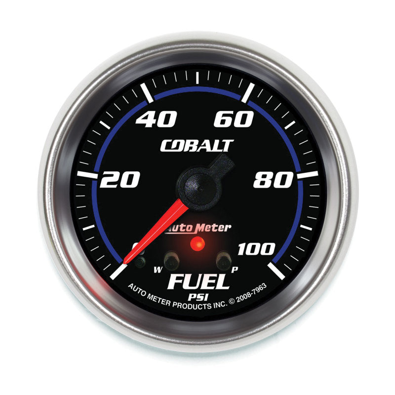 Autometer Cobalt Fuel Pressure Gauge 2-5/8in 100PSI Stepper Motor w/ Peak and Warn 7963