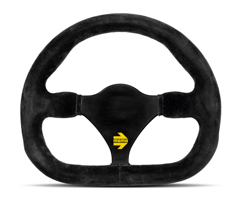 Momo MOD27 Steering Wheel 290 mm - Black Suede/Black Spokes - eliteracefab.com