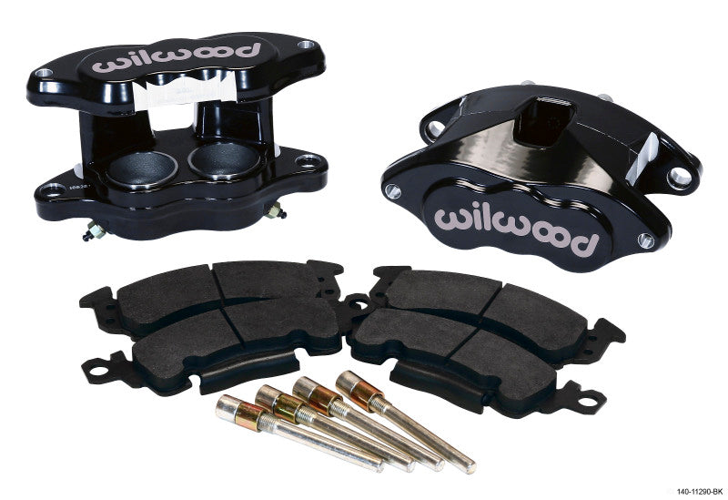 Wilwood D52 Front Caliper Kit - Black Pwdr 2.00 / 2.00in Piston 1.28in Rotor - eliteracefab.com