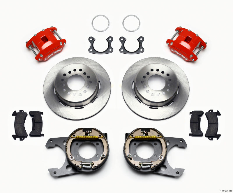Wilwood D154 P/S Park Brake Kit Red Small Ford 2.50in Offset Wilwood