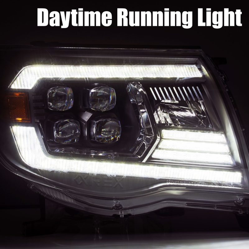 AlphaRex 880742 05-11 Toyota Tacoma NOVA LED Projector Headlights Plank Style Alpha Black w/Activ Light/DRL