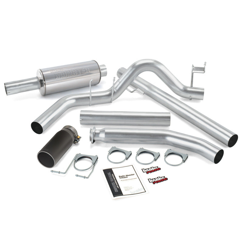 Banks Power 98-02 Dodge 5.9L Std Cab Monster Exhaust System - SS Single Exhaust w/ Black Tip Banks Power