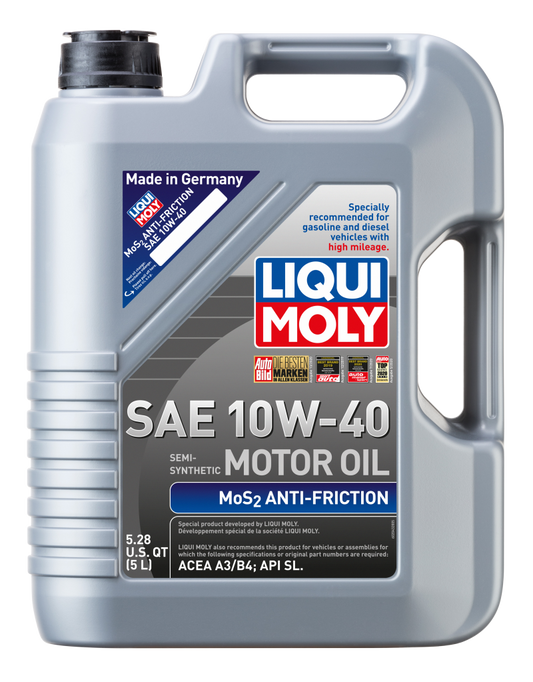 LIQUI MOLY 5L MoS2 Anti-Friction Motor Oil 10W40 (Case of 4) LIQUI MOLY