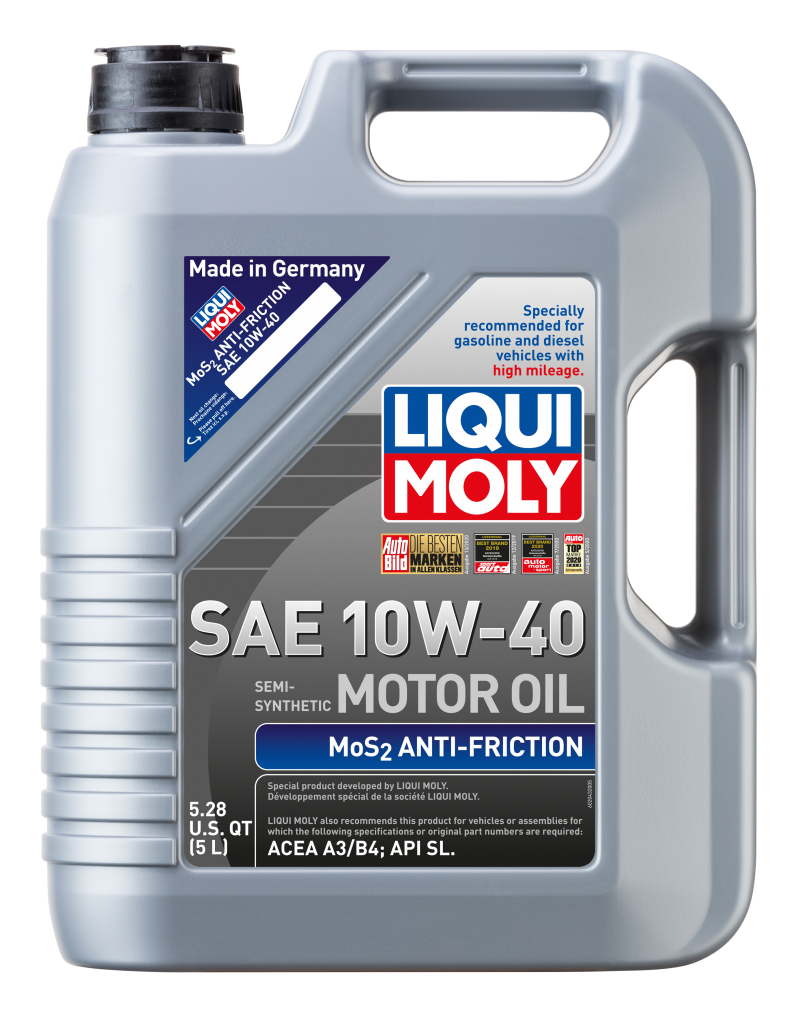 LIQUI MOLY 5L MoS2 Anti-Friction Motor Oil 10W40 (Case of 4)