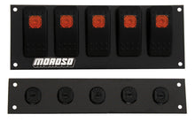 Load image into Gallery viewer, Moroso Rocker Switch Panel - Flat Surface Mount - LED - 2.488in x 6.695in - Five On/Off Switches