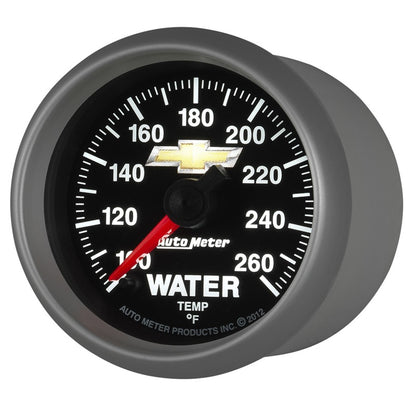 AutoMeter Gauge Water Temp 2-1/16in. 100-260 Deg. F Digital Stepper Motor Chevy Gold Bowtie 880446