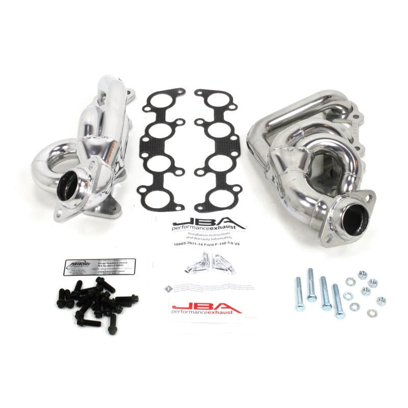 JBA 11-14 Ford F-150 5.0L Coyote 1-5/8in Primary Silver Ctd Cat4Ward Header JBA