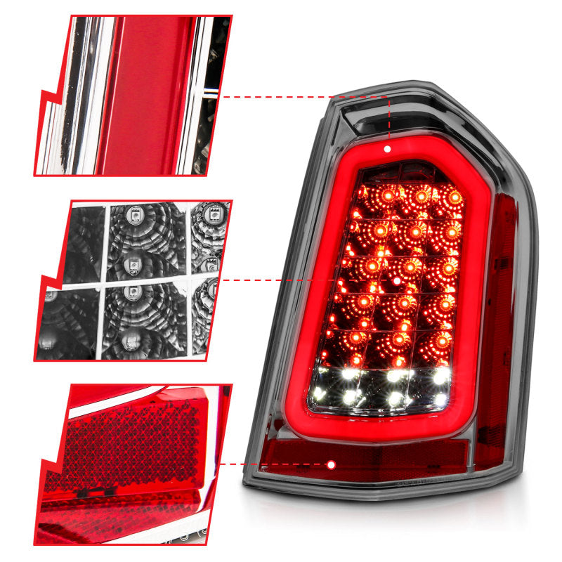 ANZO 11-14 Chrysler 300 LED Taillights Chrome w/ Sequential - eliteracefab.com