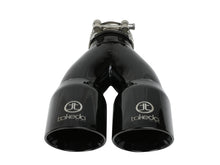 Load image into Gallery viewer, aFe Takeda 2.5in 304 Stainless Steel Clamp-on Exhaust Tip 2.5in Inlet 3in Dual Outlet - Black - eliteracefab.com