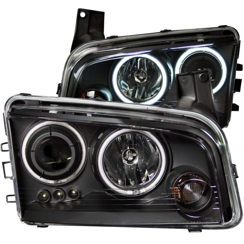 ANZO USA Dodge Charger Projector Headlights W/ Halo Chrome Ccfl; 2006-2010 - eliteracefab.com