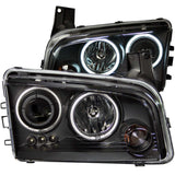 ANZO USA Dodge Charger Projector Headlights W/ Halo Chrome Ccfl; 2006-2010