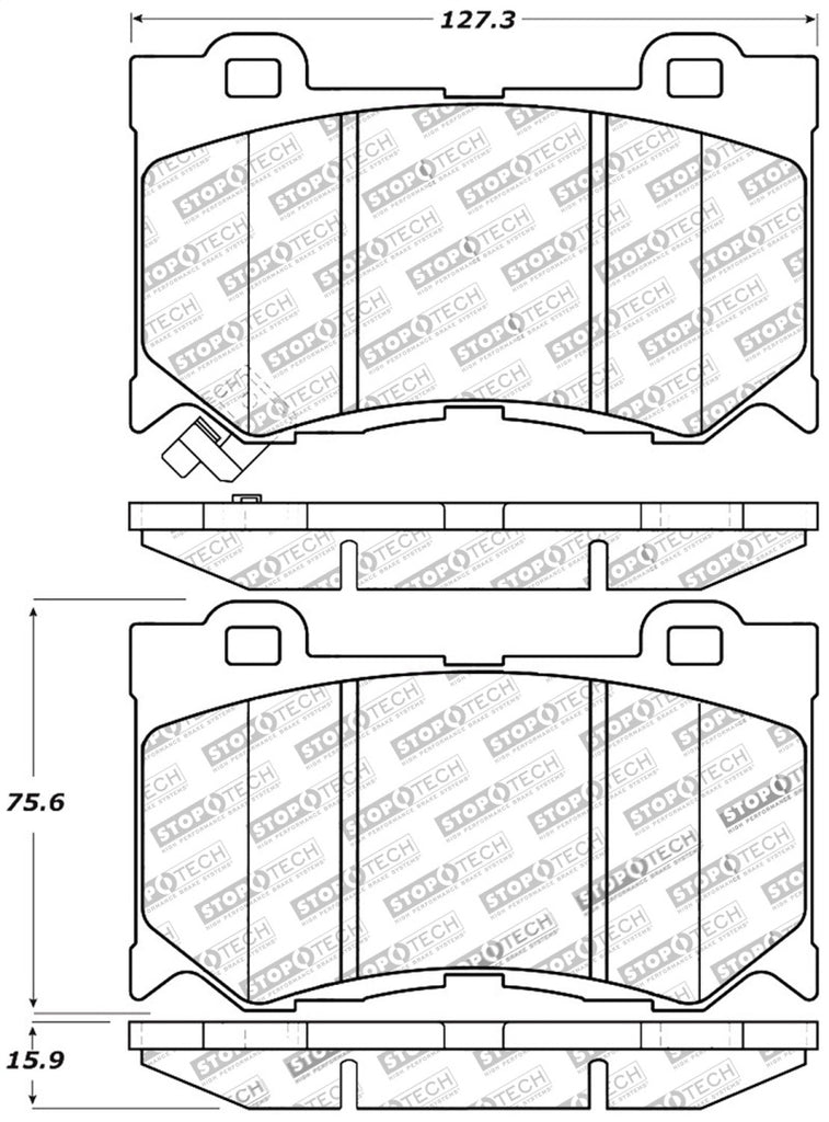 STOPTECH PERFORMANCE 09-13 INFINITI FX35/FX37/FX45/FX50/08-13 G37 / 09-12 370Z FRONT BRAKE PADS, 309.13460 - eliteracefab.com