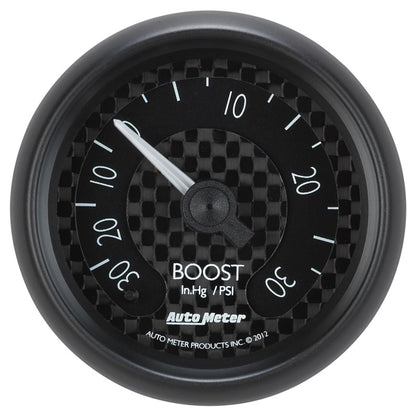 Autometer GT Series 52mm Mechanical 30 In Hg/30 psi Vacuum/Boost Gauge 8003