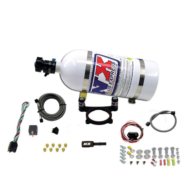 Nitrous Express 11-15 Ford Mustang GT 5.0L Coyote 4 Valve Nitrous Plate Kit (50-200HP) w/10lb Bottle - eliteracefab.com