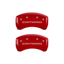 Load image into Gallery viewer, MGP 4 Caliper Covers Engraved Front &amp; Rear Gen 4/Camaro Red finish silver ch MGP