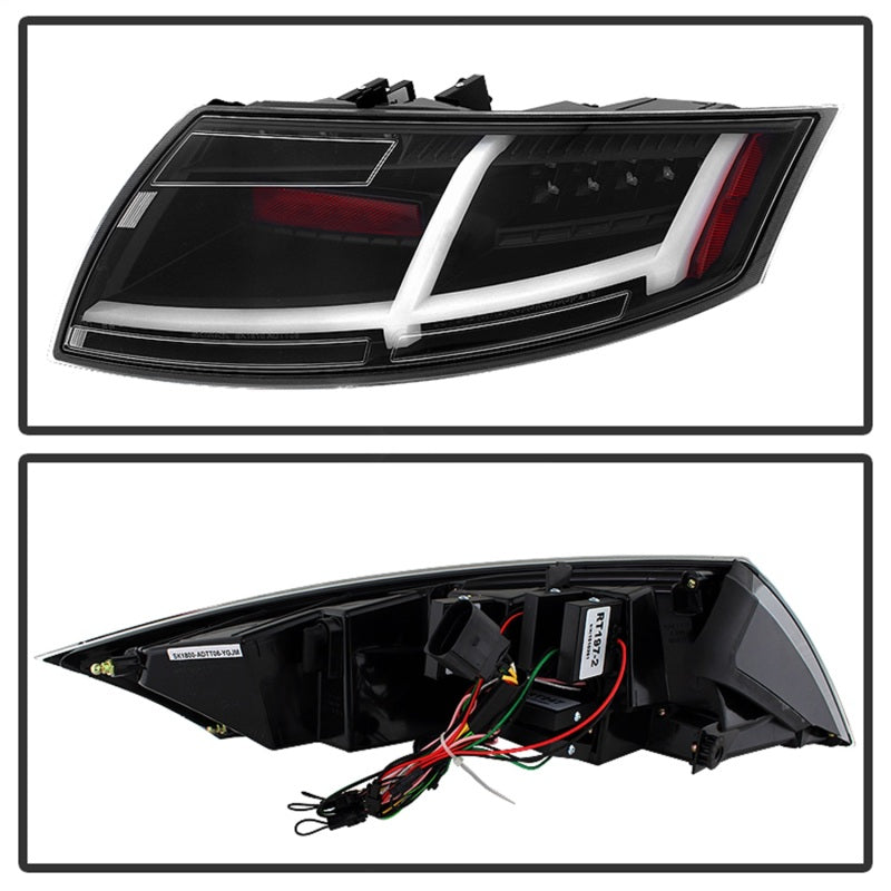 Spyder Audi TT 07-12 LED Tail Lights Black ALT-YD-ATT07-LED-BK - eliteracefab.com