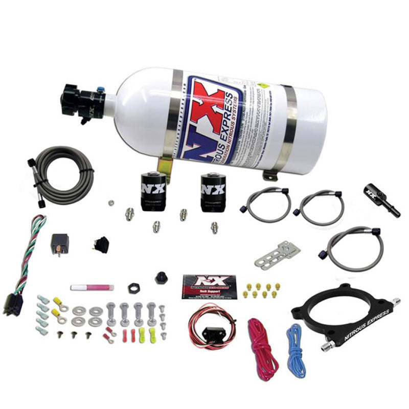 Nitrous Express 11-15 Ford Mustang GT 5.0L High Output Nitrous Plate Kit (50-250HP) w/10lb Bottle - eliteracefab.com