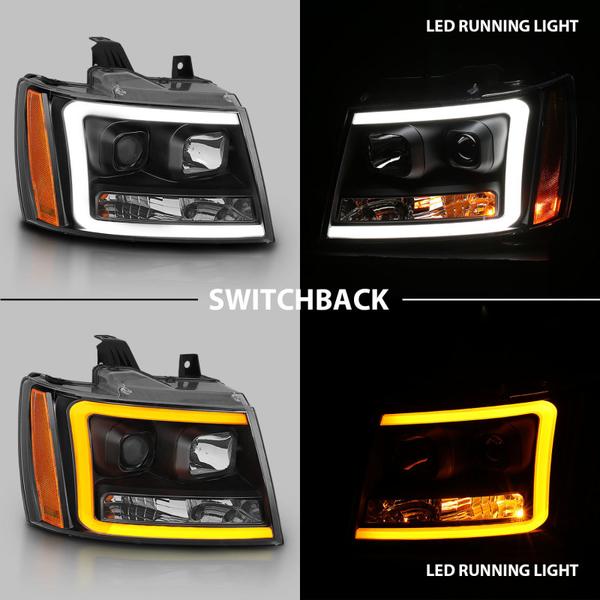 ANZO 2009-2020 Dodge Ram 1500 Full LED Square Projector Headlights w/ Chrome Housing Chrome Amber - eliteracefab.com