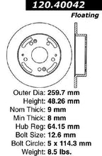 Load image into Gallery viewer, CENTRIC 97-01 ACURA INTEGRA / 02-06 RSX REAR PERFORMANCE ROTOR, 120.40042 - eliteracefab.com