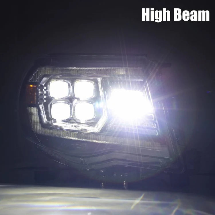AlphaRex 05-11 Toyota Tacoma NOVA LED Projector Headlights Plank Style Black w/Activation Light/DRL - eliteracefab.com