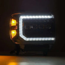 Load image into Gallery viewer, AlphaRex 14-18 GMC Sierra NOVA LED Proj Headlights Plnk Style Alpha Blk w/Activ Light/Seq Signal/DRL - eliteracefab.com