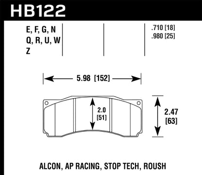 Hawk Performance ER-1 Brake Pads - HB122D.710 Hawk Performance