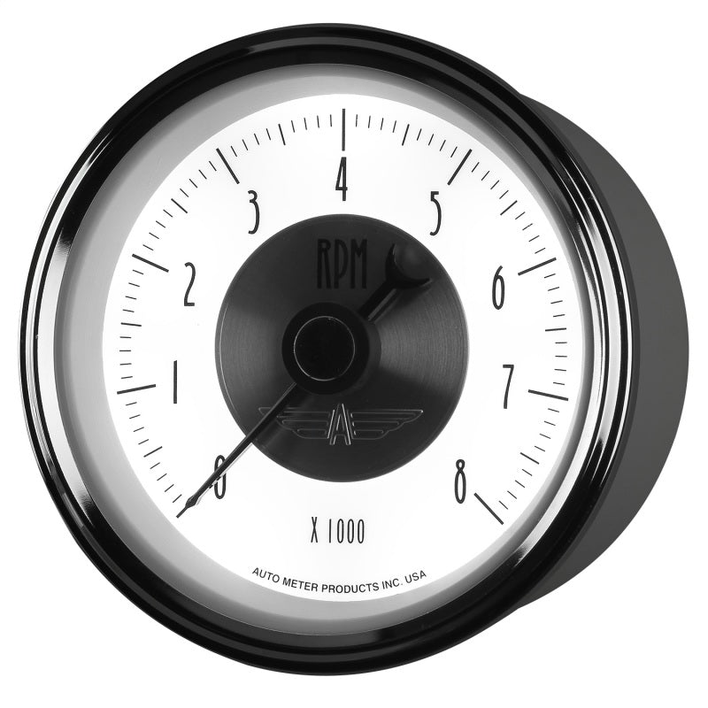 Autometer Prestige Pearl Series - Tachometer 3 3/8in 8K RPM In-Dash 2098
