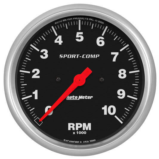 Autometer Sport-Comp 5in 10000 RPM Electronic In Dash Tachometer 3990