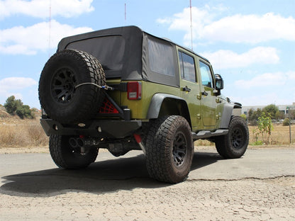 aFe Rebel Series Cat-Back 2.5in Dual Center Exit SS Exhaust w/ Black Tips 07-14 Jeep Wrangler V6 aFe