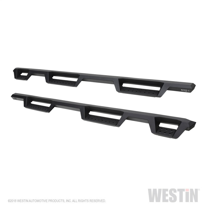 Westin 2019 Chevrolet Silverado/Sierra 1500 (5.5ft) Drop Wheel to Wheel Nerf Step Bars - Txt Black - eliteracefab.com