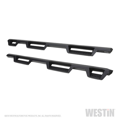 Westin 2019 Chevrolet Silverado/Sierra 1500 (5.5ft) Drop Wheel to Wheel Nerf Step Bars - Txt Black - eliteracefab.com