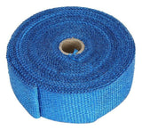 Torque Solution 50in x 2in Universal Fiberglass Exhaust Wrap - Blue