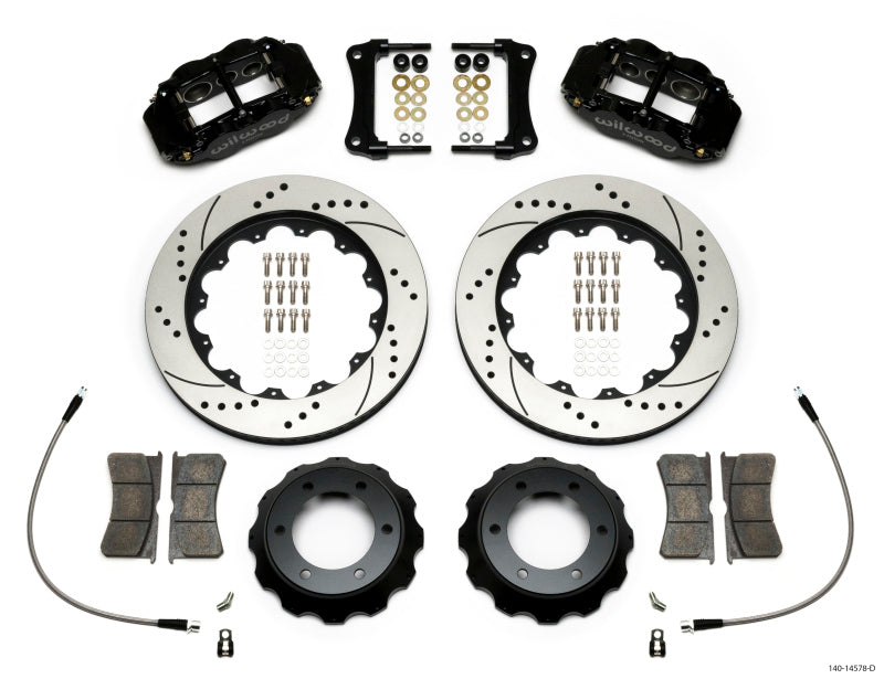 Wilwood Narrow Superlite Black 6R Front Kit 14in Drilled Rotor w/ Lines 05-15 Toyota Tacoma Wilwood