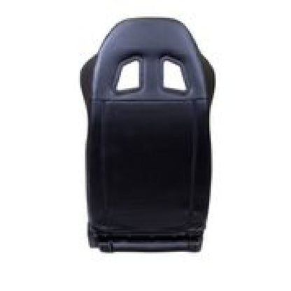 NRG Reclinable Sport Seats (Pair) PVC Leather w/NRG Logo - Black w/White Stitching - RSC-208L/R